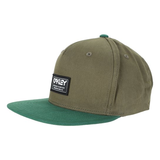 Boné Oakley Aba Reta Snapback Masculino - Verde Militar Menor preço em Boné Oakley Aba Reta Snapback Masculino - Verde Militar