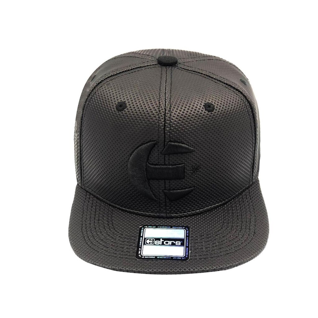 Boné Original Aba Reta Couro Preto EST-425 E-STARS
