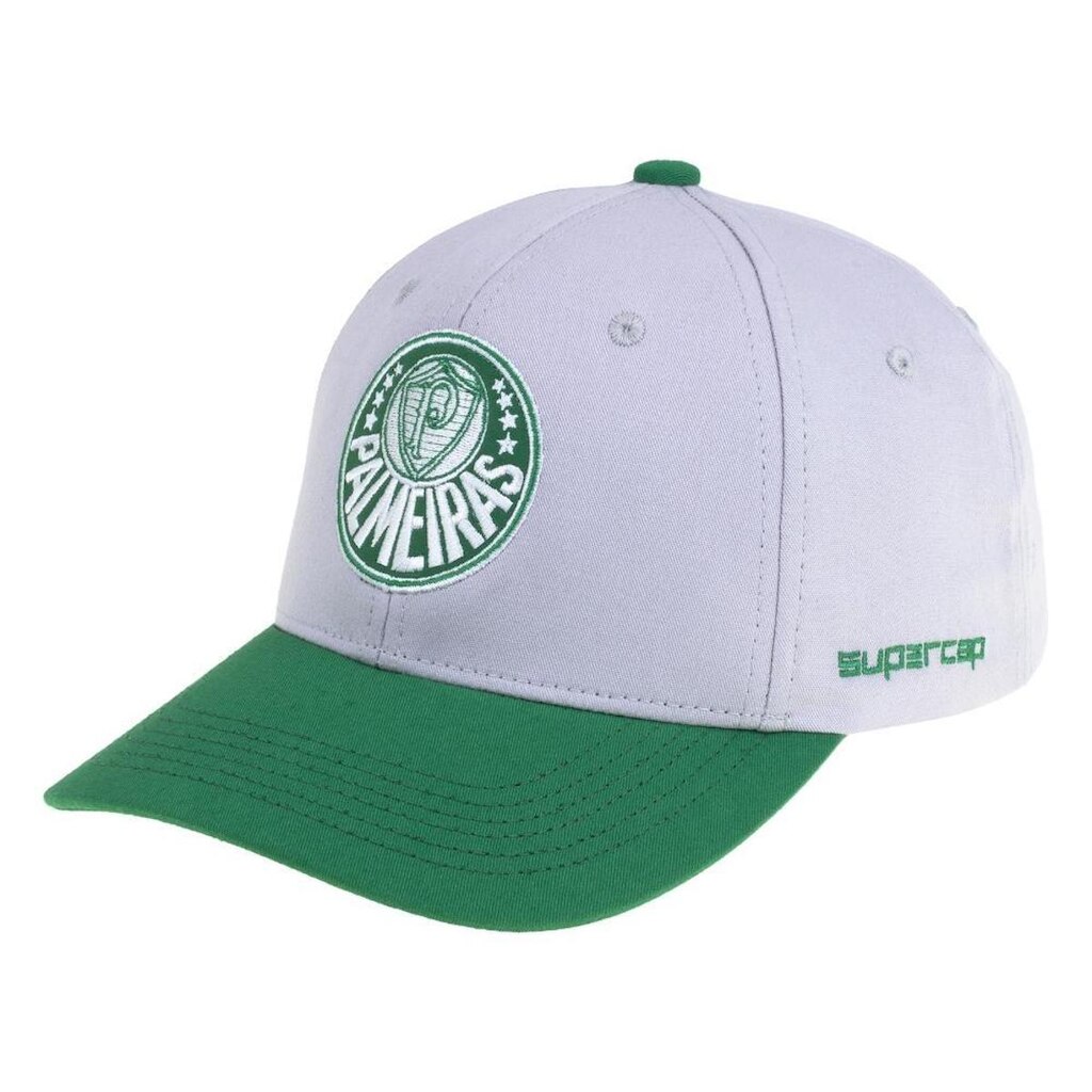 Boné Palmeiras Bordado Licenciado Supercap Ajustável Cinza