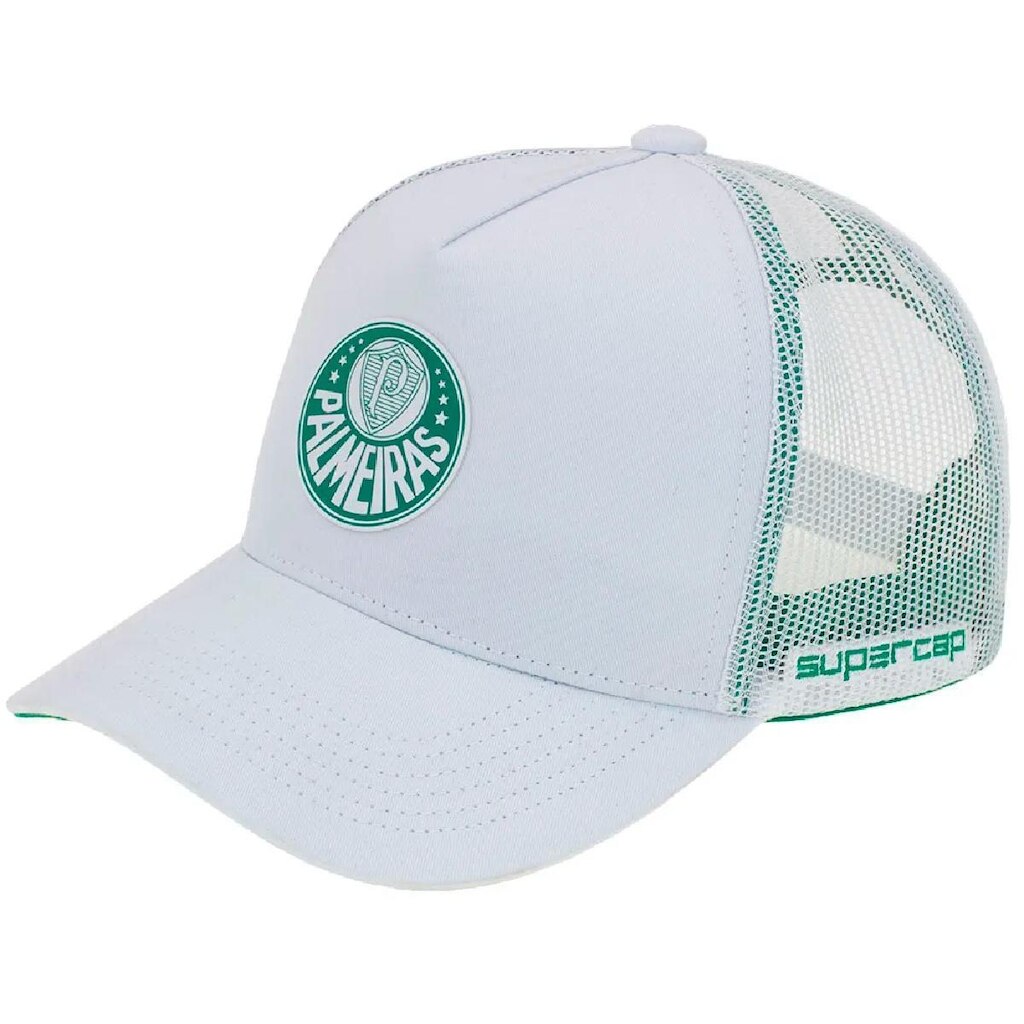 Boné Palmeiras SuperCap Símbolo Aba Curva Branco Oficial