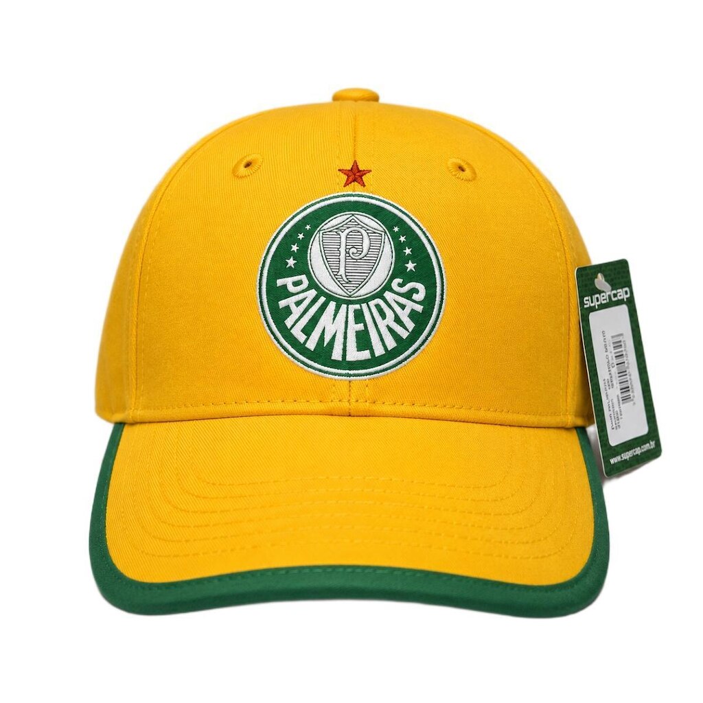 Boné Palmeiras SuperCap Símbolo Amarelo Aba Curva Oficial