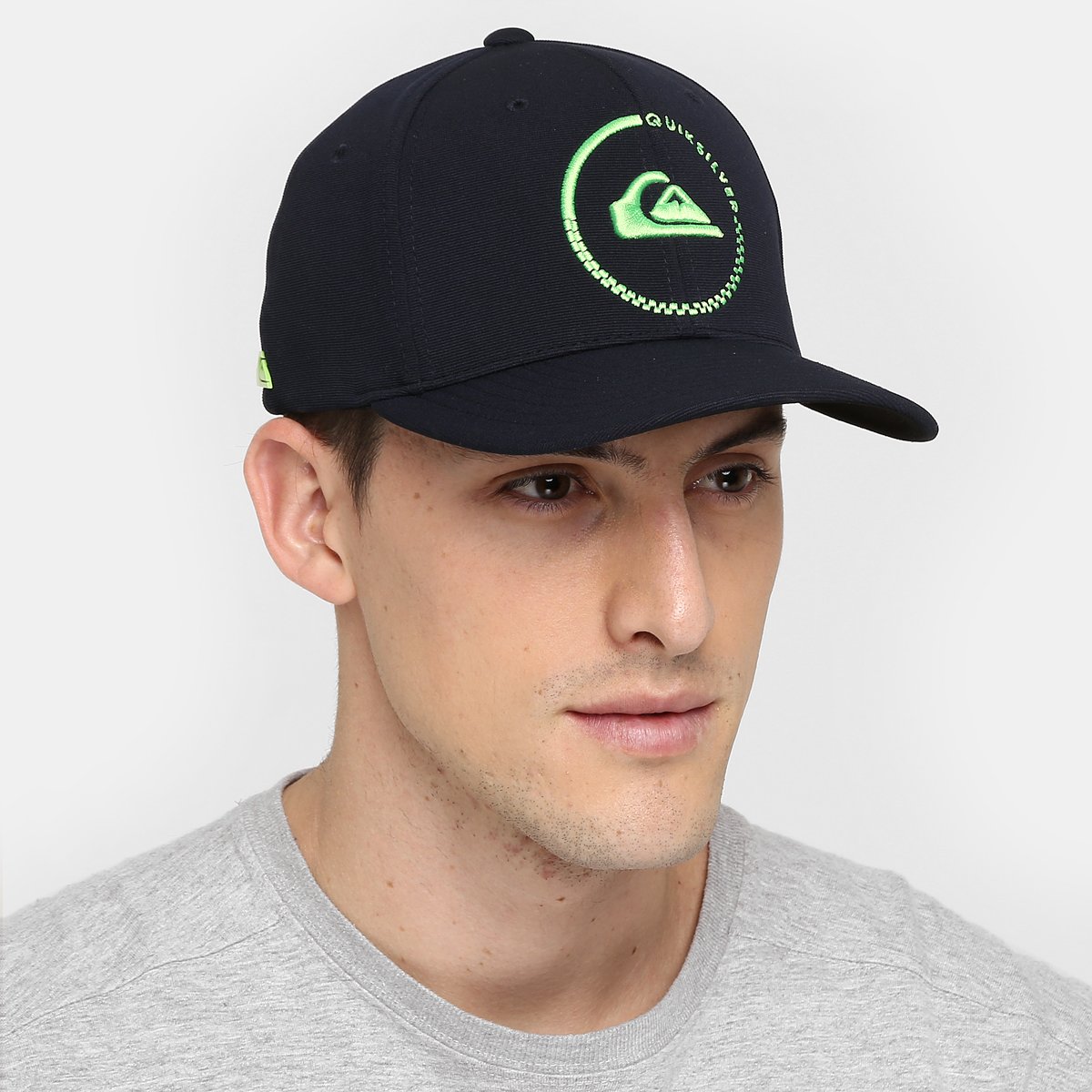 Boné Quiksilver Everyday - Preto+Verde Limão | Netshoes