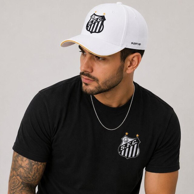 Boné Santos Supercap Patch Bordado Masculino Branco