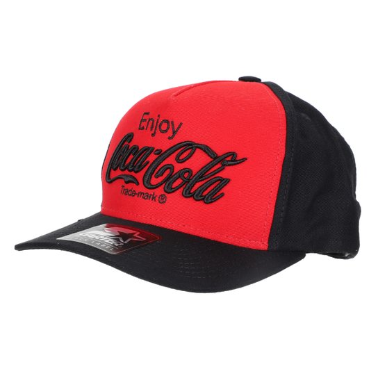 Boné Starter Aba Curva Snapback Collab Coca Cola Classic Masculino - Preto+Vermelho Menor preço em Boné Starter Aba Curva Snapback Collab Coca Cola Classic Masculino - Preto+Vermelho