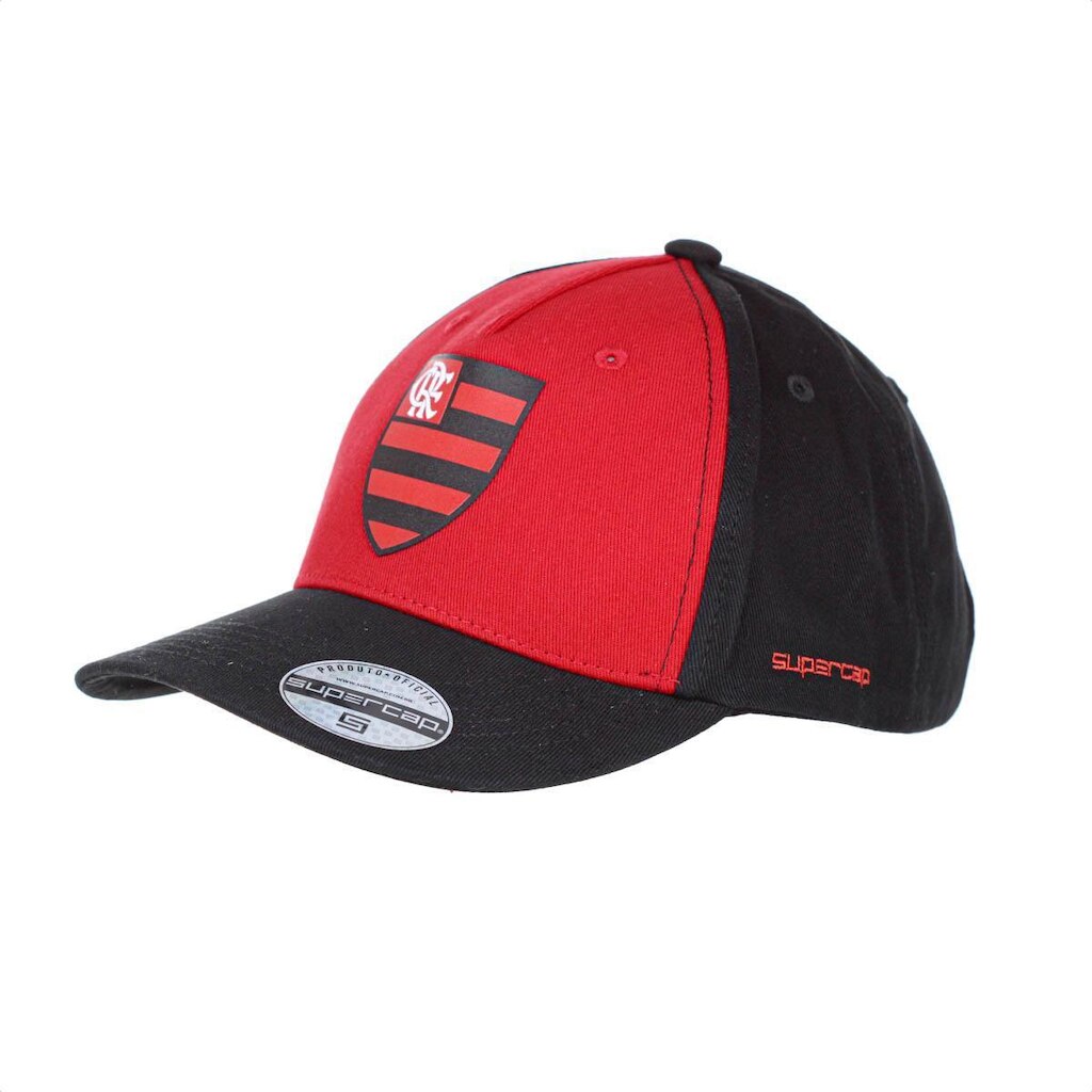Boné Supercap Flamengo Zico Silk Frontal Preto e Vermelho - Único