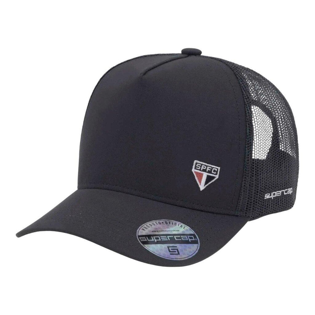 Bone Supercap São Paulo Trucker Bordado Frente e Lateral Microfibra U