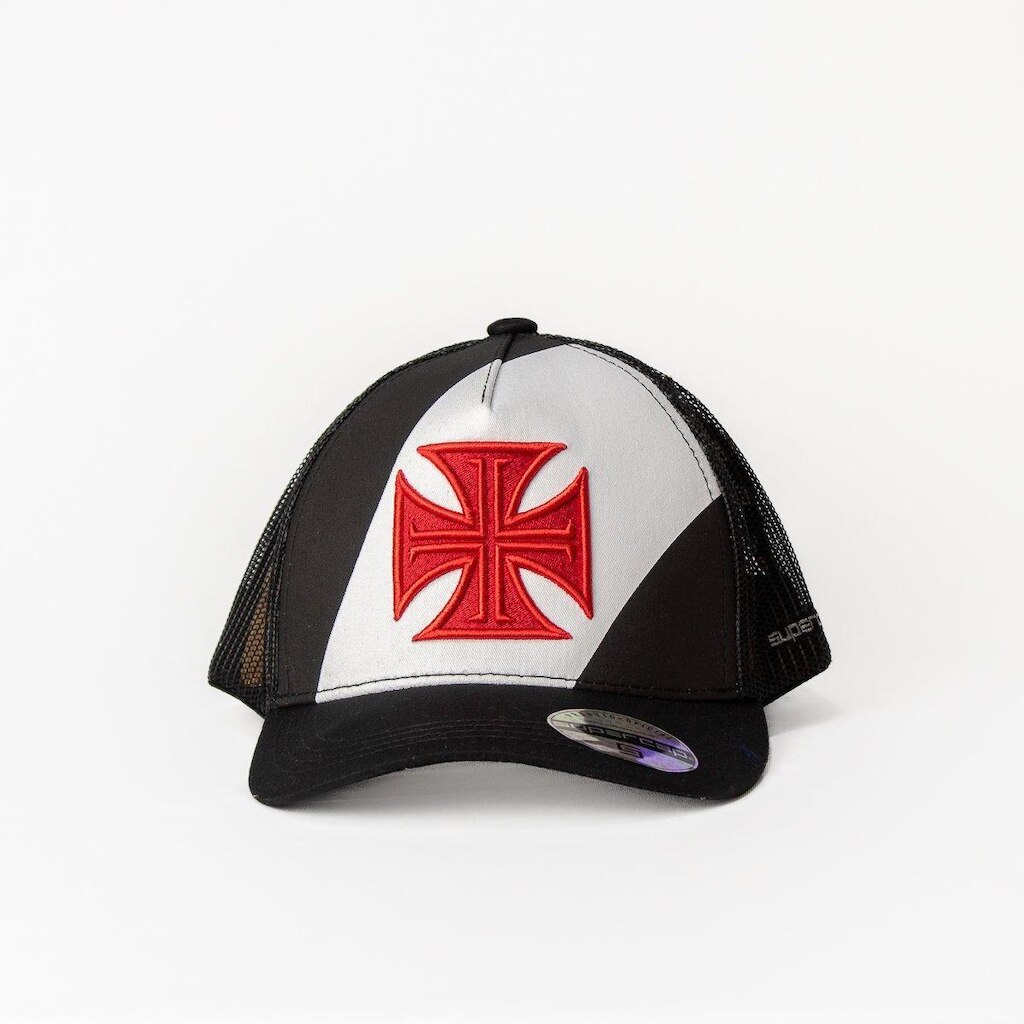 Boné Supercap Vasco da Gama Faixa e Cruz de Malta Bordado Infantil