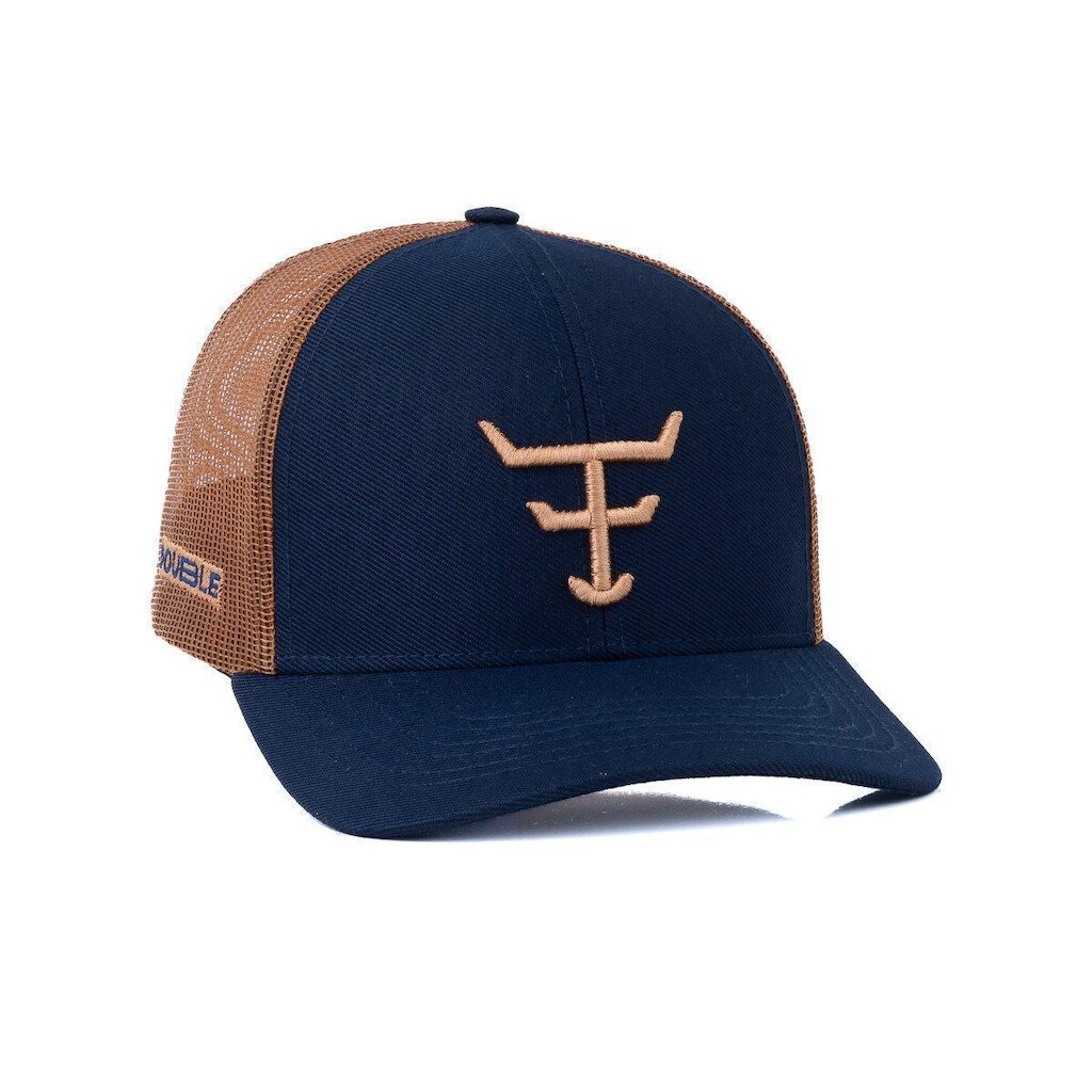 BONE TEXAS FARM - DOUBLE - TF912 - AZUL MARINHO/ CARAMELO Único