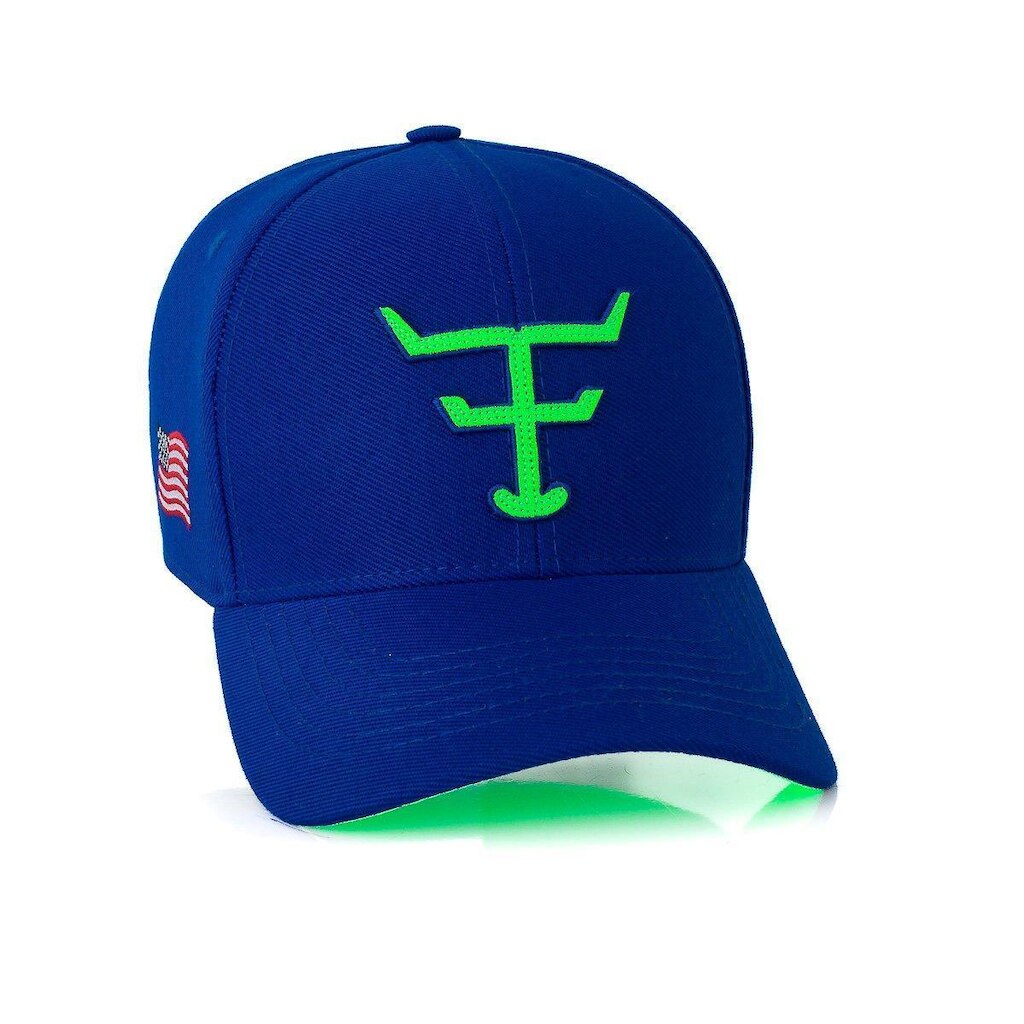 BONE TEXAS FARM - NEW TEXAS - TF672 - AZUL ROYAL/ VERDE NEON Único