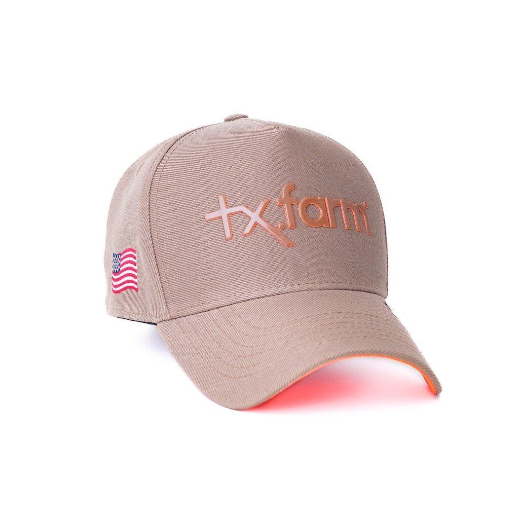 BONÉ TEXAS FARM - TF673 - MARROM CAQUI/ LARANJA NEON ÚNICO