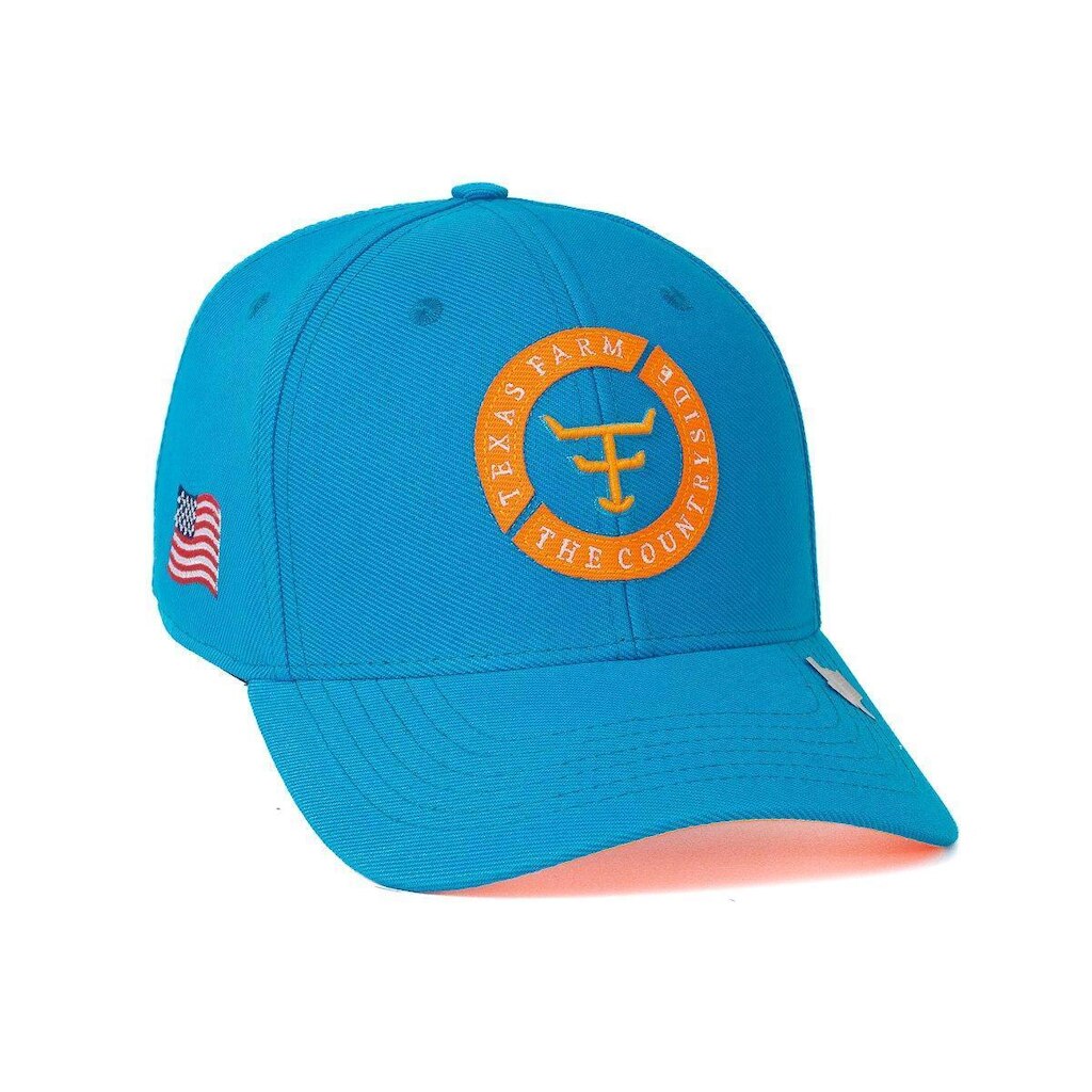 BONE TEXAS FARM - TF689 - AZUL TURQUESA/ LARANJA NEON ÚNICO