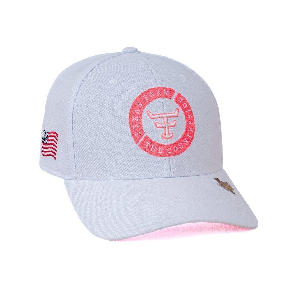 BONE TEXAS FARM - TF689 - BRANCO/ ROSA NEON ÚNICO