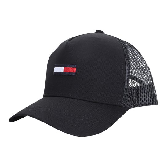 Boné Tommy Hilfiger Aba Curva Snapback Truncker Masculino - Preto Menor preço em Boné Tommy Hilfiger Aba Curva Snapback Truncker Masculino - Preto