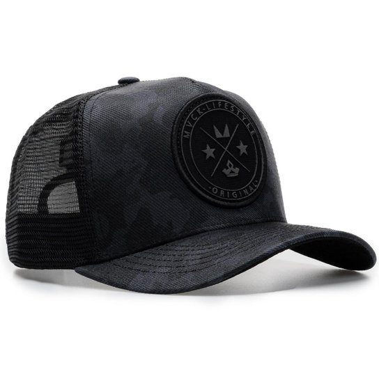 Boné Trucker Brasão Camuflado MVCK - Camuflado Menor preço em Boné Trucker Brasão Camuflado MVCK - Camuflado