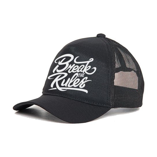 Boné Trucker Break The Rules Redinha Aba Curva Preto Netshoes