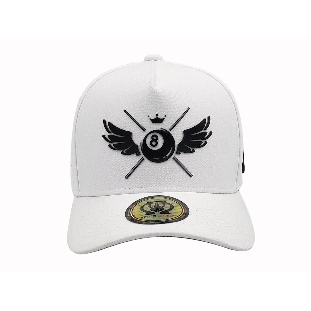 Boné Trucker Rhino Size Bola8 aba curva Branco