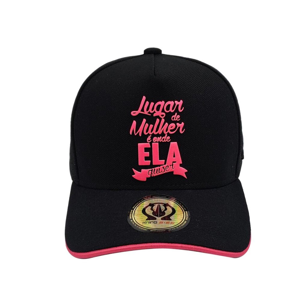 Bone Trucker Rhino Size Feminino Preto E Pink