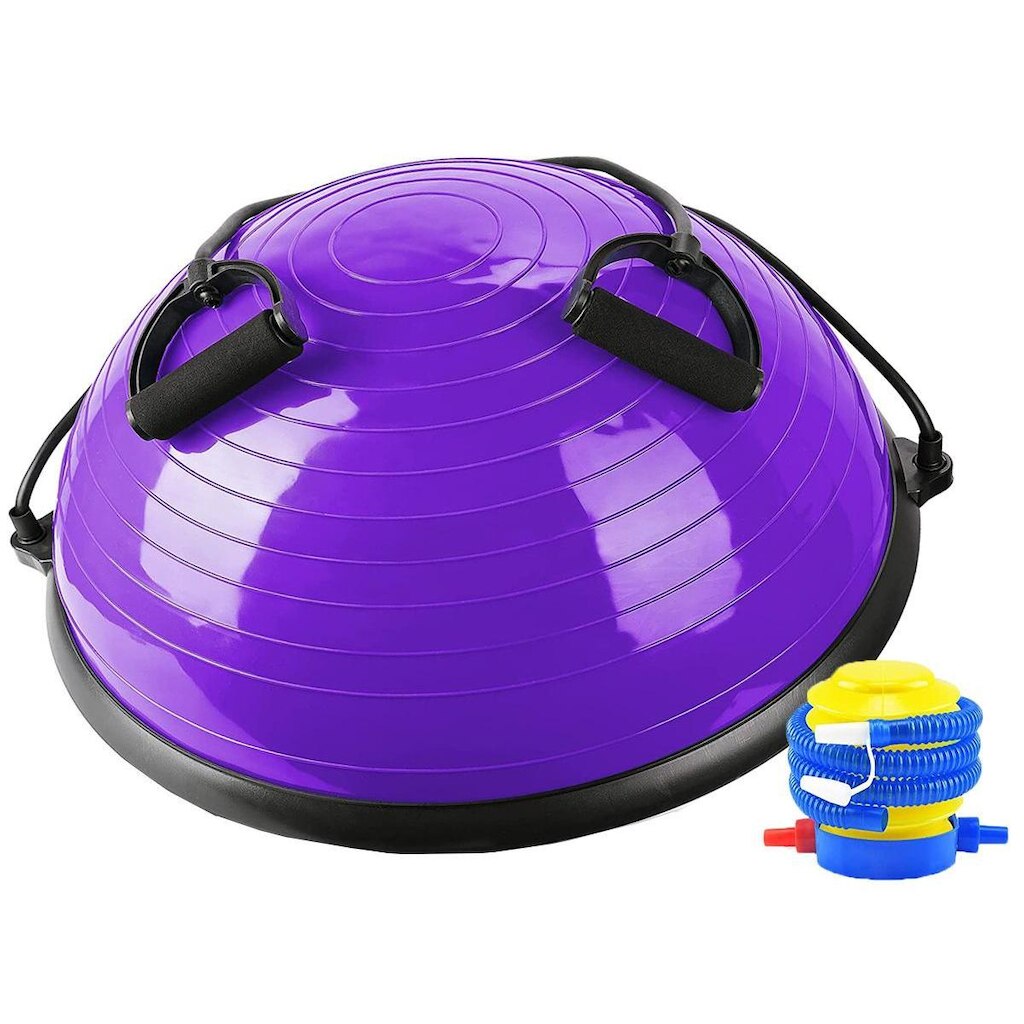 Bosu Meia Bola com Elásticos Extensores e Bomba de Ar Bravus Sport