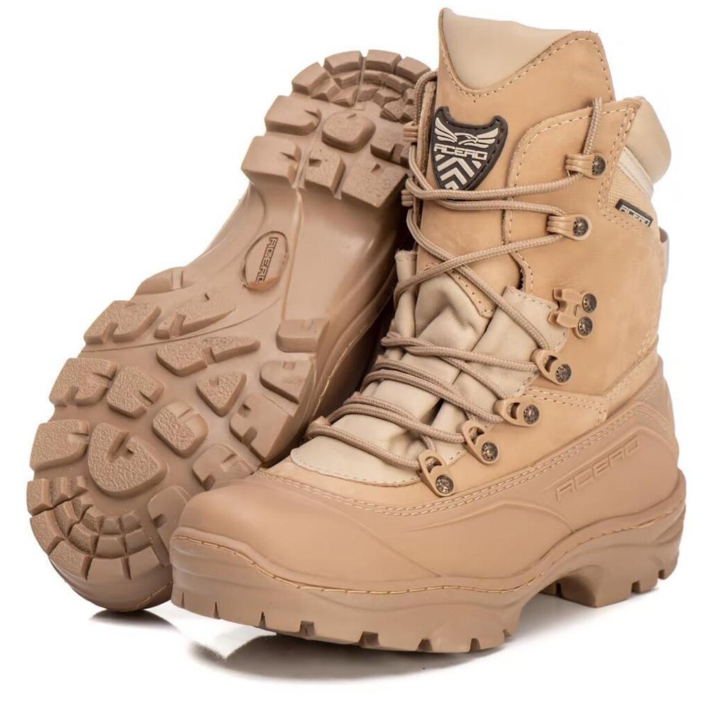 Bota Acero Tiger Pró Coturno Couro Legitimo Cano Médio