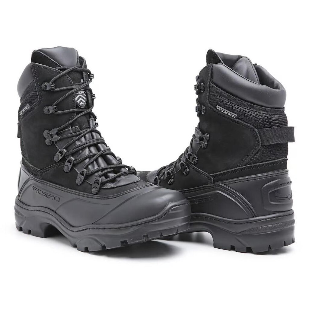 Bota Acero Tiger Pró Coturno Couro Legitimo Cano Médio