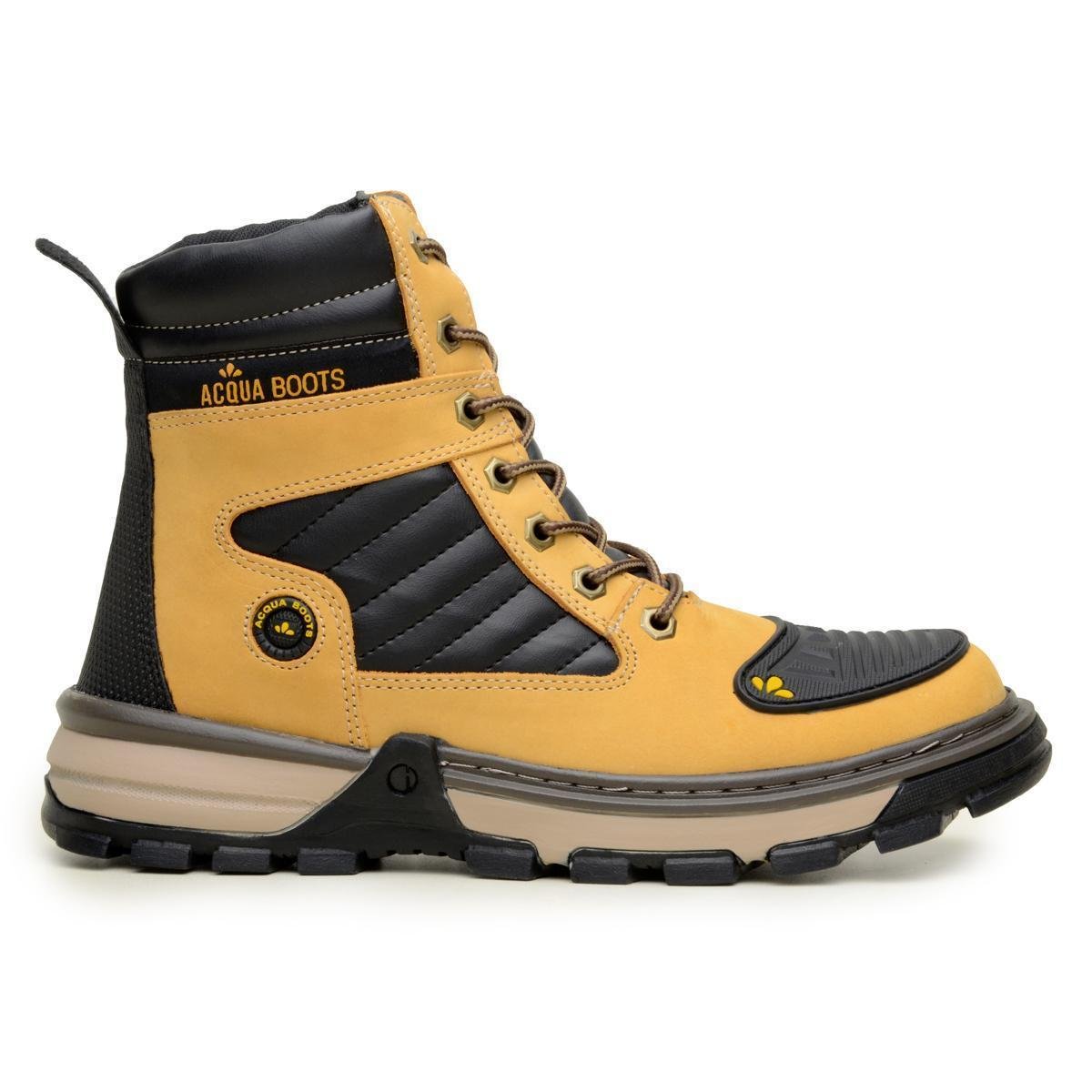 Bota Acqua Boots Adventure Motociclista em couro Refletor e proteção Cano Alto Masculina Menor preço em Bota Acqua Boots Adventure Motociclista em couro Refletor e proteção Cano Alto Masculina