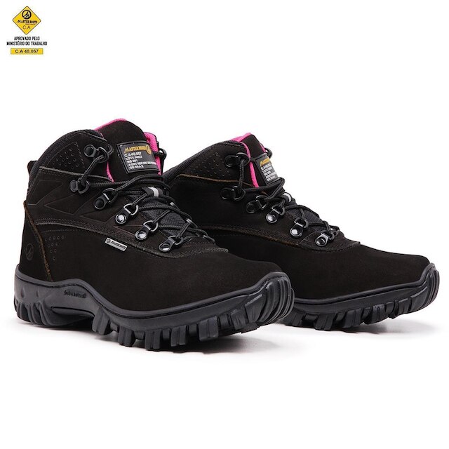 Bota Adventure Couro Feminina para Trabalho Bico Resistente