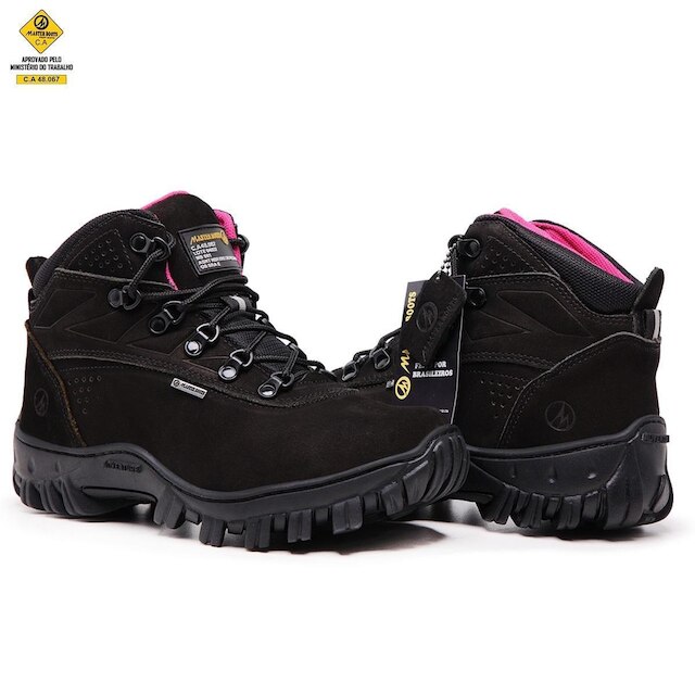 Bota Adventure Couro Feminina para Trabalho Bico Resistente