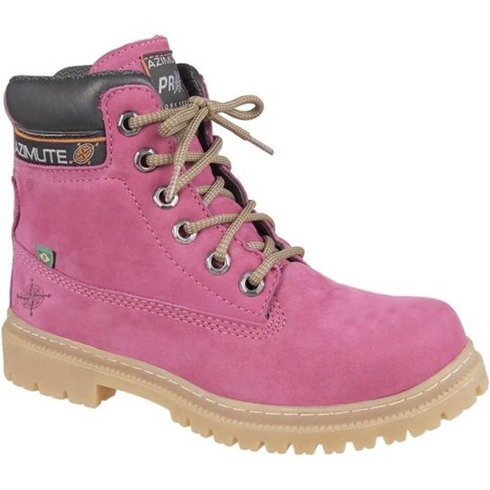 Bota Adventure Feminina Azimute Couro Pink - Pink Menor preço em Bota Adventure Feminina Azimute Couro Pink - Pink