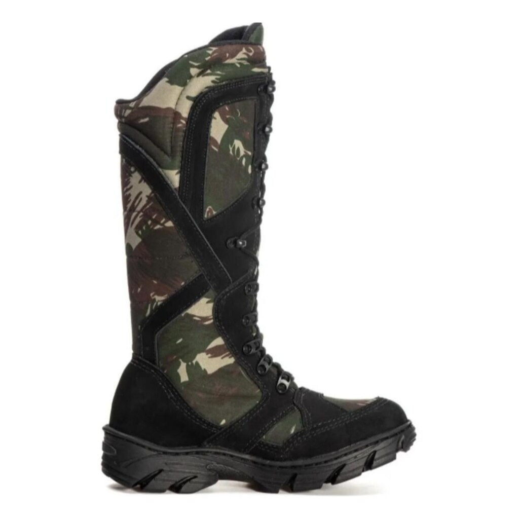Bota Adventure Masculina Camuflada Couro Legítimo Robusta