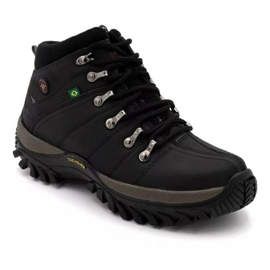 Bota Adventure Masculina Cano Curto Trilha Super Conforto - Preto Menor preço em Bota Adventure Masculina Cano Curto Trilha Super Conforto - Preto