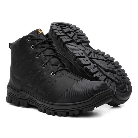 Bota Adventure Masculino Coturno Confortável e Estiloso Resistente - Preto Menor preço em Bota Adventure Masculino Coturno Confortável e Estiloso Resistente - Preto