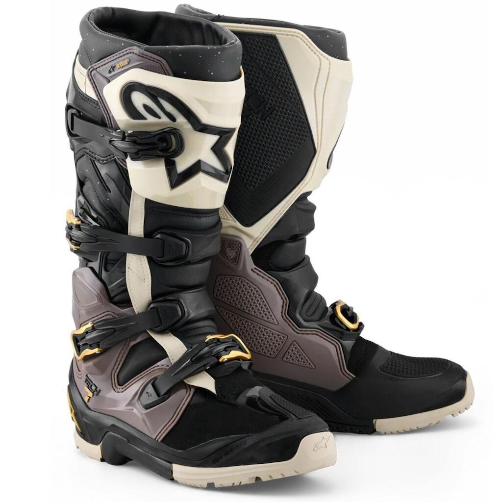 Bota Alpinestars Tech 7 Enduro Preta Cinza Dourada Impermeável