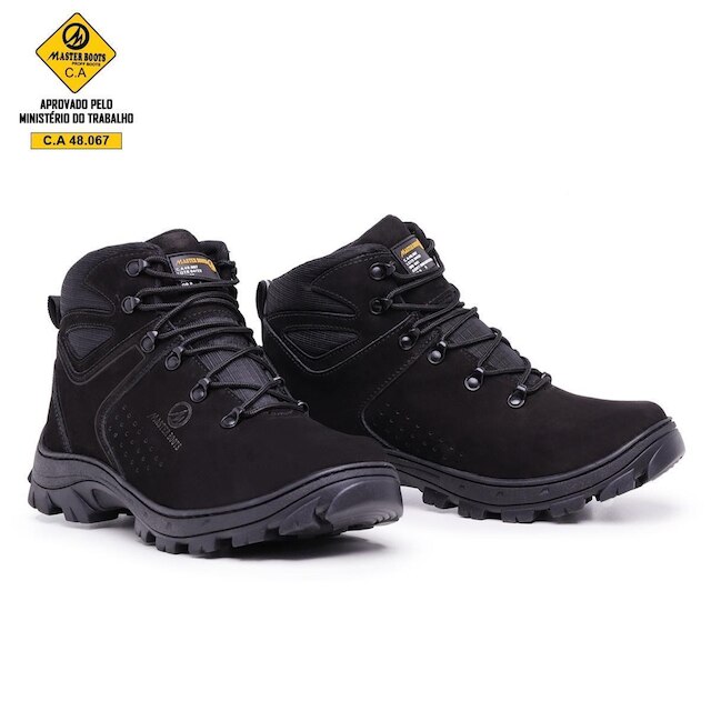 Bota Arizon Couro Masculina Bico de Pvc Palmilha Anatômica