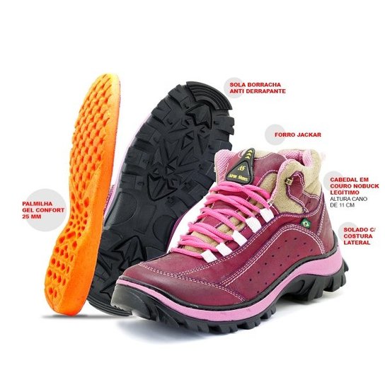 Bota Atron Shoes Adventure Feminina - Rosa Menor preço em Bota Atron Shoes Adventure Feminina - Rosa