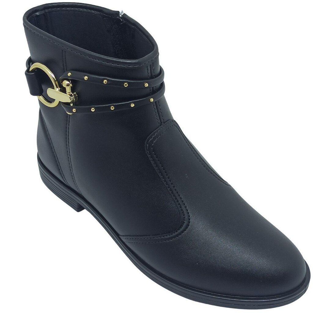 Bota Beira Rio Feminina Napa com Enfeite Dourado