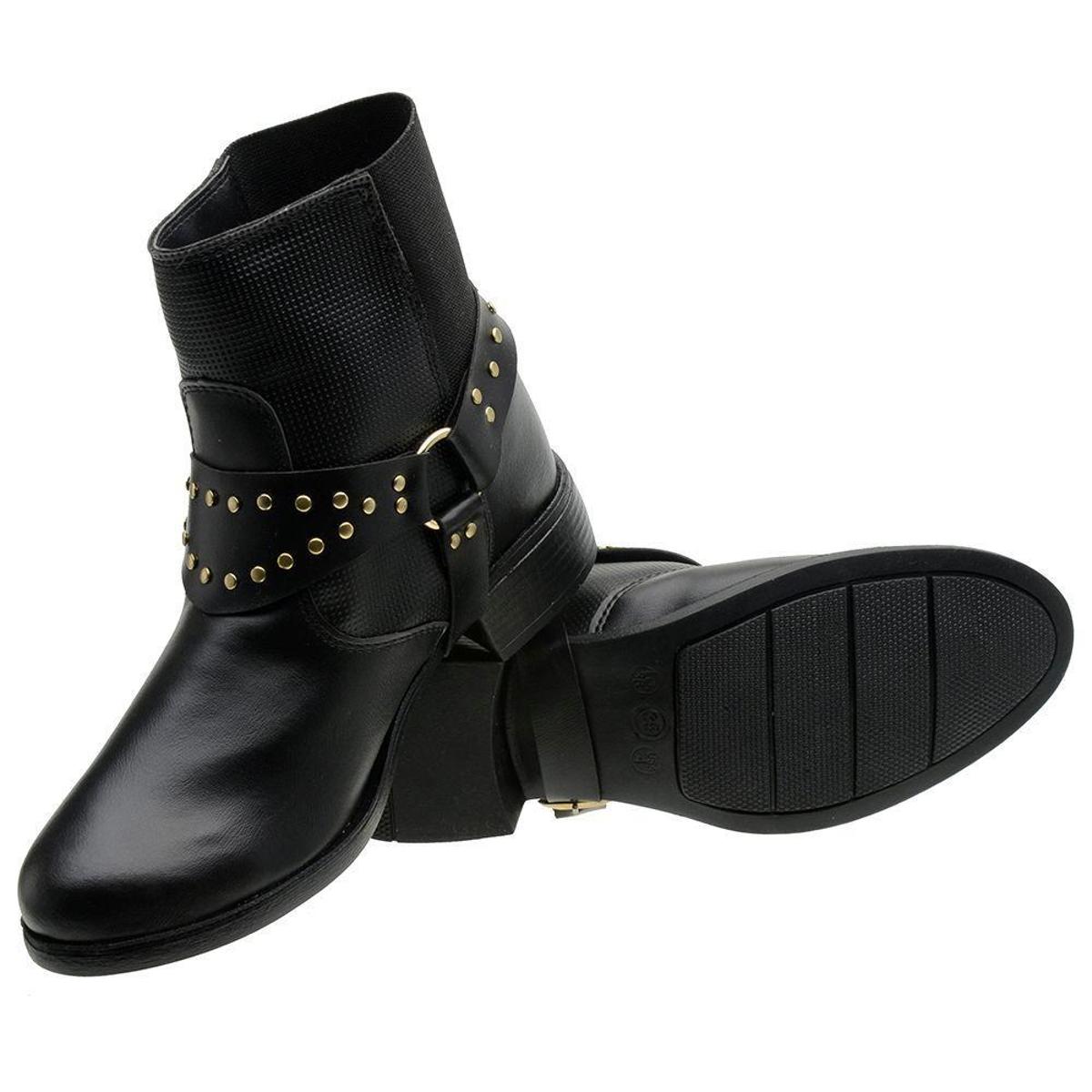 Bota Botinha Feminina Cano Curto Outono Inverno - Preto | Netshoes