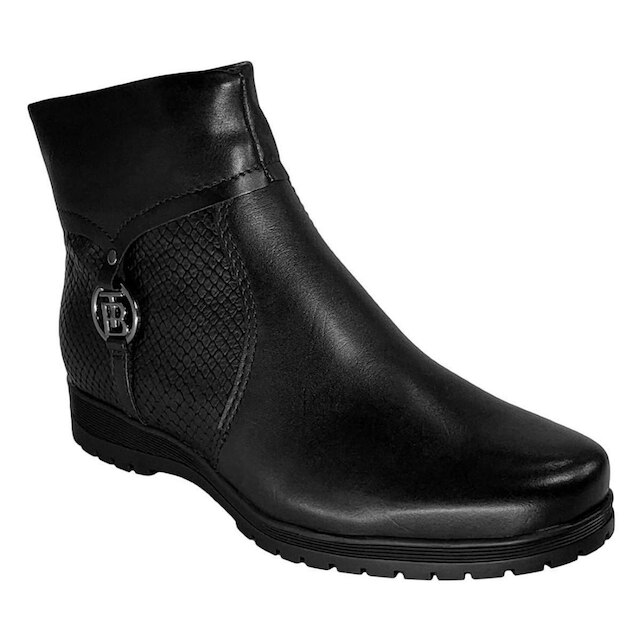 Bota Bottero Couro Cano Baixo Feminina - Preto | Netshoes