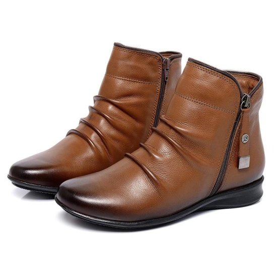 Bota Cano Curto Feminina Sola Flat Leve Conforto Couro Soft Dia a Dia K0703 - Caramelo é ruim? Bota Cano Curto Feminina Sola Flat Leve Conforto Couro Soft Dia a Dia K0703 - Caramelo é boa?