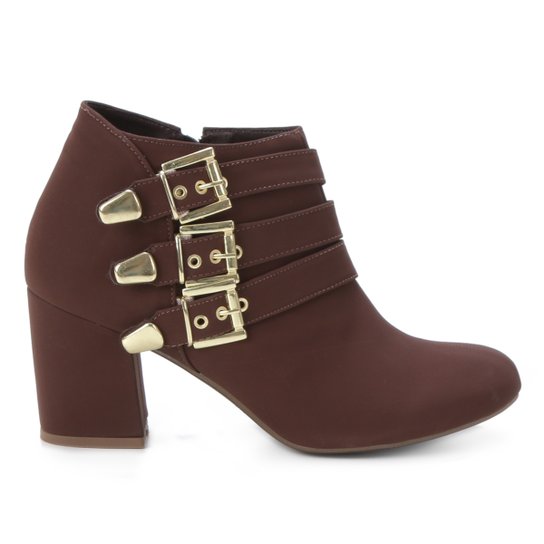 Bota Cano Curto Griffe Salto Grosso 3 Fivelas Feminina - Marrom é ruim? Bota Cano Curto Griffe Salto Grosso 3 Fivelas Feminina - Marrom é boa?