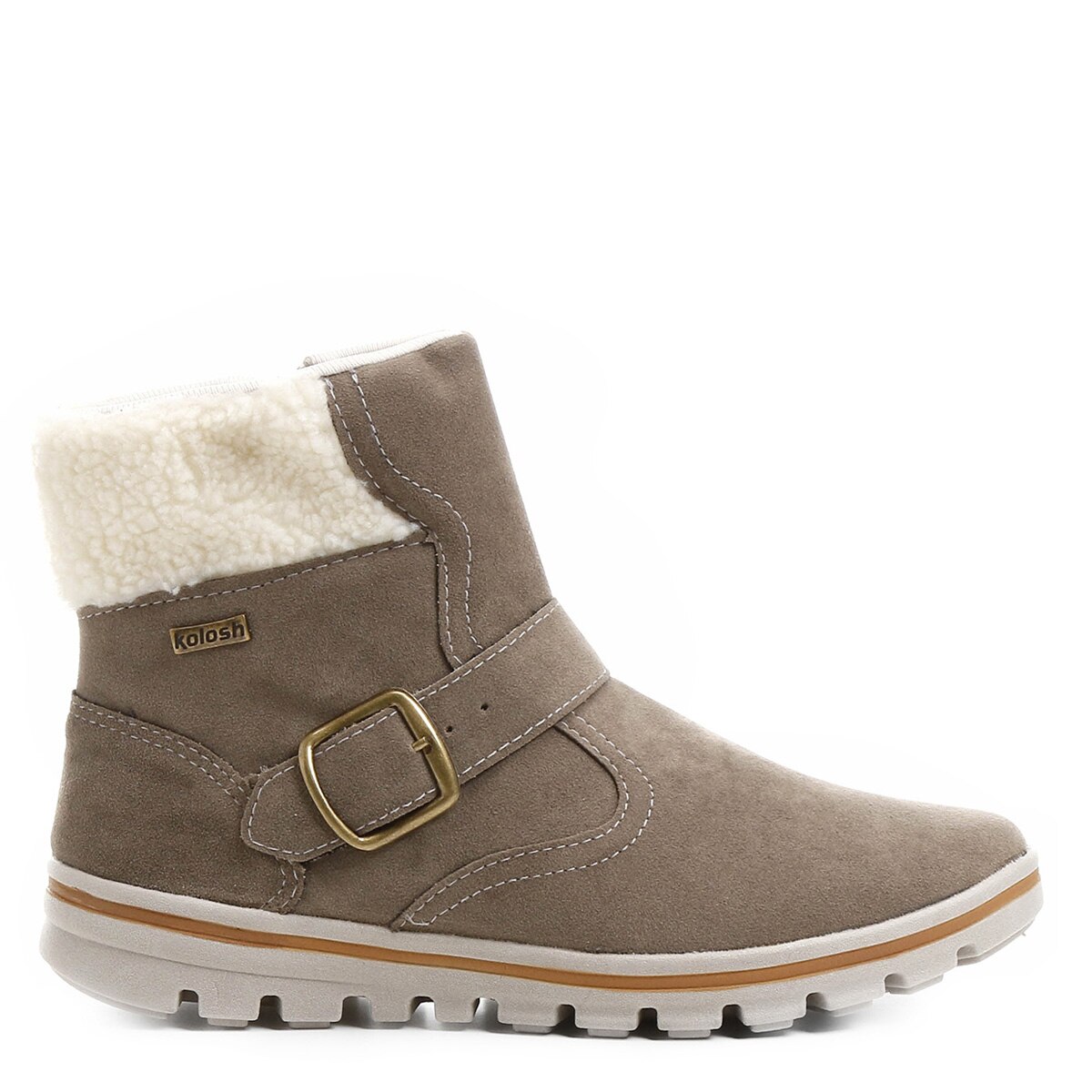 Bota Cano Curto Kolosh Pelo Tratorada Feminina - Bege | Netshoes