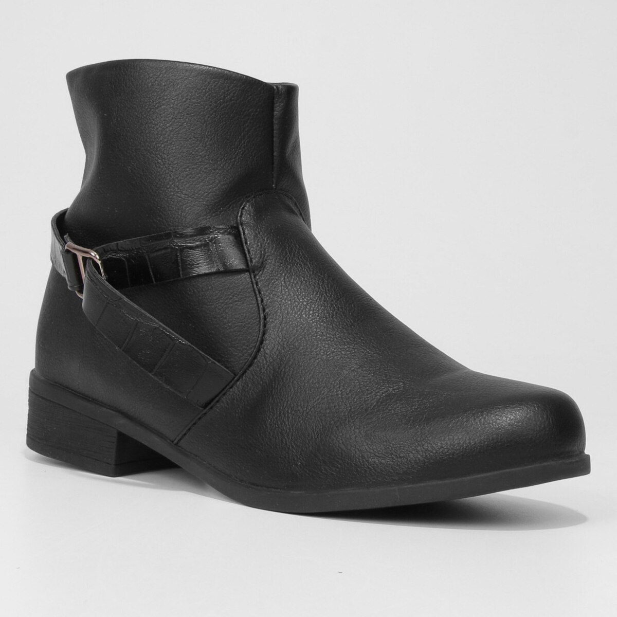 Bota Cano Curto Look Fashion Tira Croco Feminina - 2
