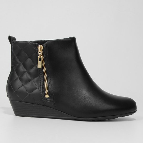 Bota Cano Curto Modare Anabela Feminina - Preto Menor preço em Bota Cano Curto Modare Anabela Feminina - Preto