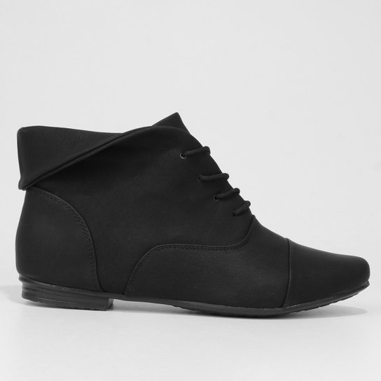 Bota Cano Curto Mooncity Dobrável Feminina - Preto Menor preço em Bota Cano Curto Mooncity Dobrável Feminina - Preto