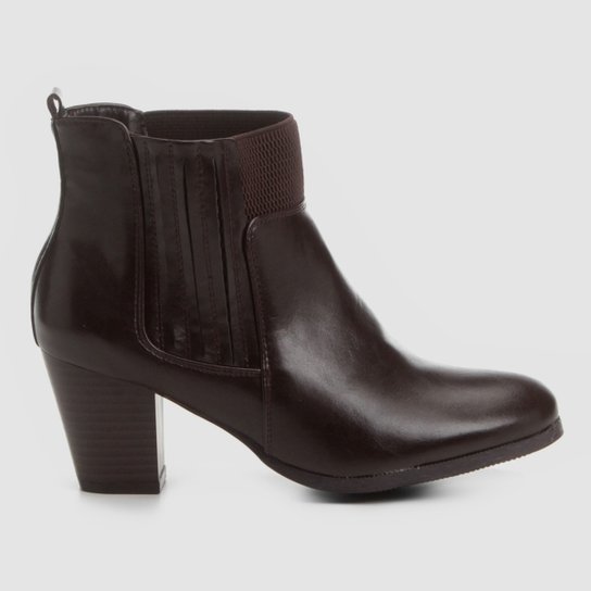 Bota Cano Curto Mooncity Elástico Feminina - Marrom Menor preço em Bota Cano Curto Mooncity Elástico Feminina - Marrom