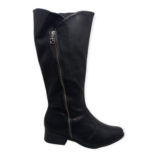 Bota Cano Longo Piccadilly 650069-6 Feminina - Preta - Preto Menor preço em Bota Cano Longo Piccadilly 650069-6 Feminina - Preta - Preto