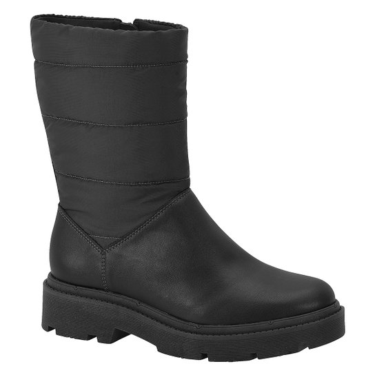 Bota Cano Médio Beira Rio Tratorada Feminina - Preto Menor preço em Bota Cano Médio Beira Rio Tratorada Feminina - Preto