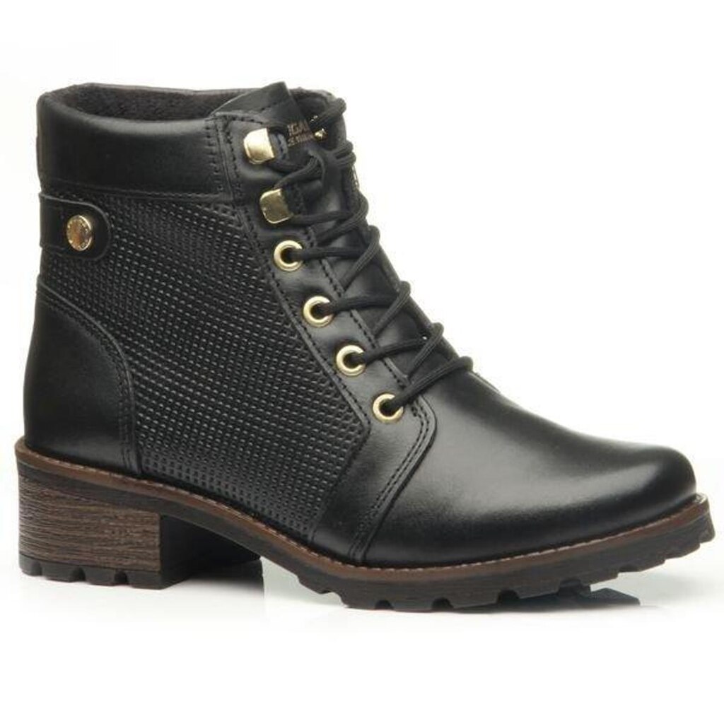 Bota Cano Médio Couro Feminina Pegada