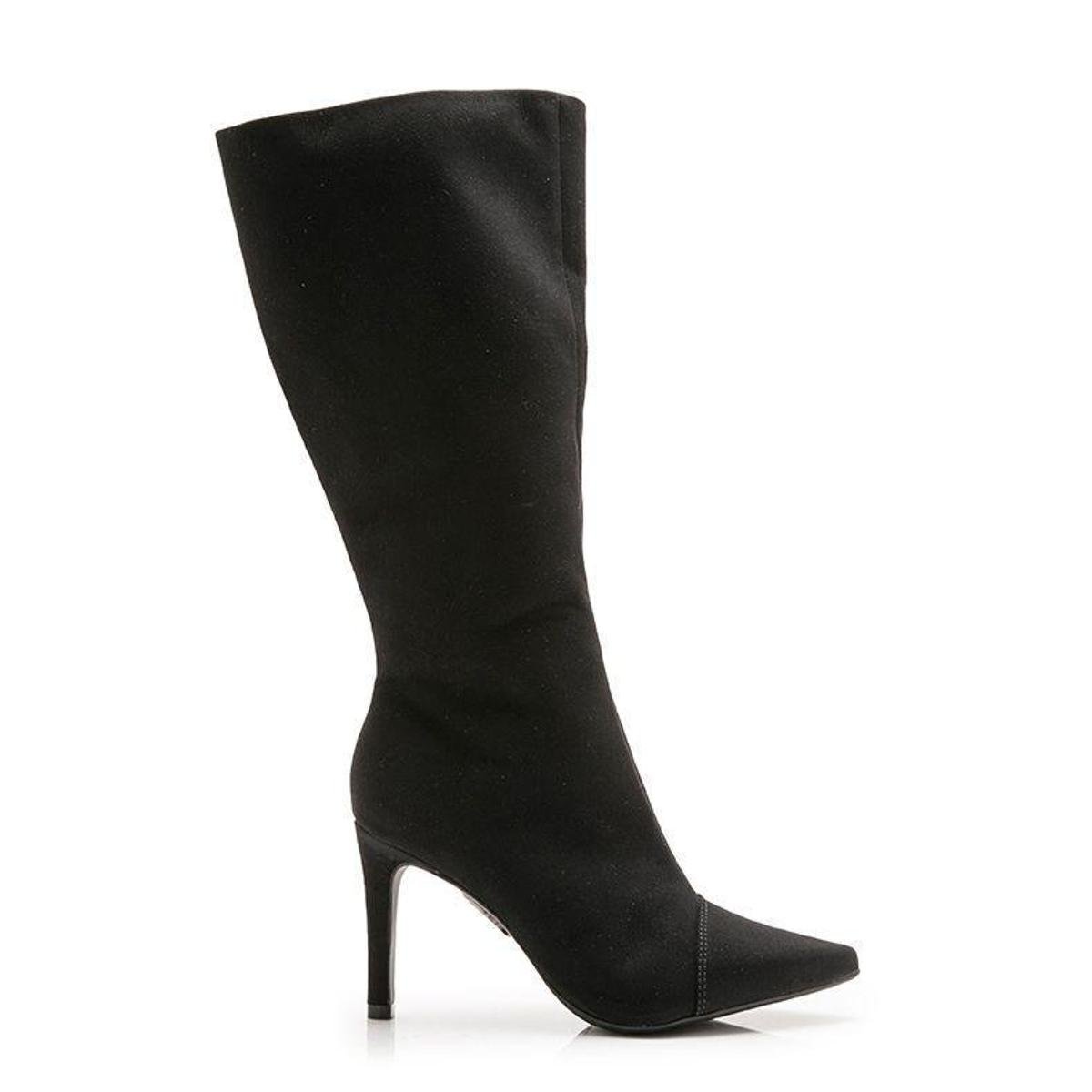Bota Cano Alto Salto Médio Mississipi Feminina - Preto