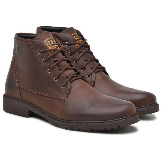 Bota Casual Coturno Social Masculino Officer Em Couro - Marrom Menor preço em Bota Casual Coturno Social Masculino Officer Em Couro - Marrom