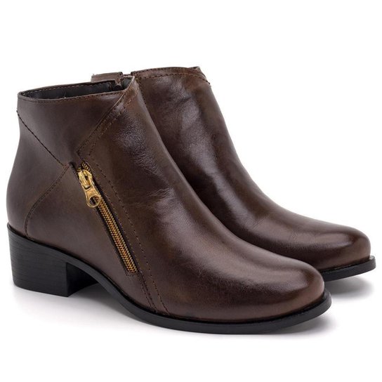 Bota Casual Feminina Cano Curto Couro Elegante Conforto Leve - Marrom é ruim? Bota Casual Feminina Cano Curto Couro Elegante Conforto Leve - Marrom é boa?